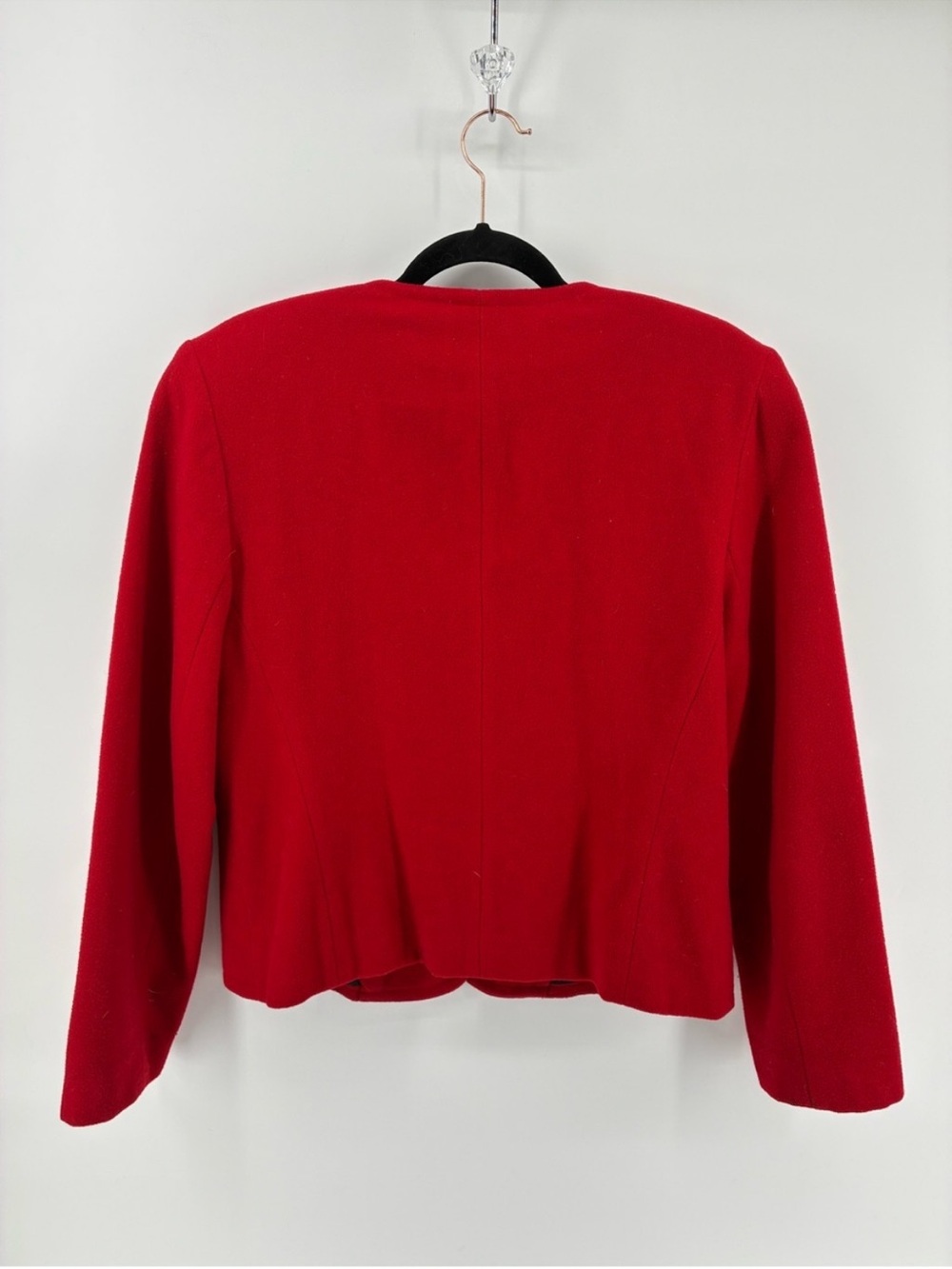 Vintage Wool & Cashmere Blend Classic Red Women's Blazer - Picture 5 of 8